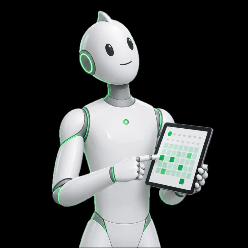 Avatar AI del Content Strategist che sistema il calendario editoriale del mese